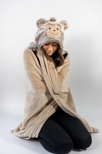 Monkey hooded blanket - monkey,