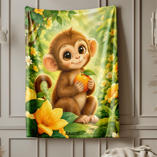 Baby monkey orange garden - orange,