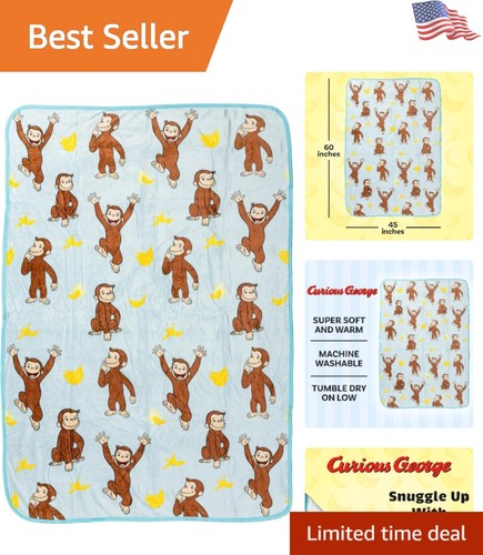 45x60in curious george - curious, monkey