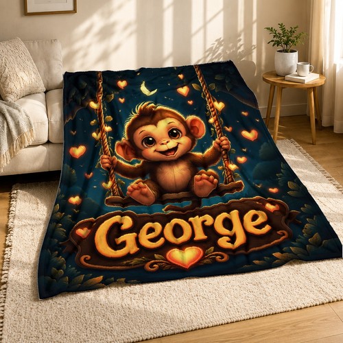 Baby monkey swing coral - monkey, on