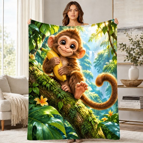 Baby monkey with banana coral - baby,