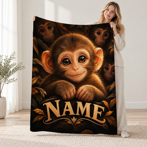 Baby monkey personalized coral - monkey,