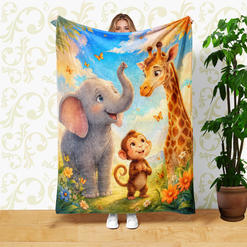 Elephant giraffe monkey - giraffe, jungle