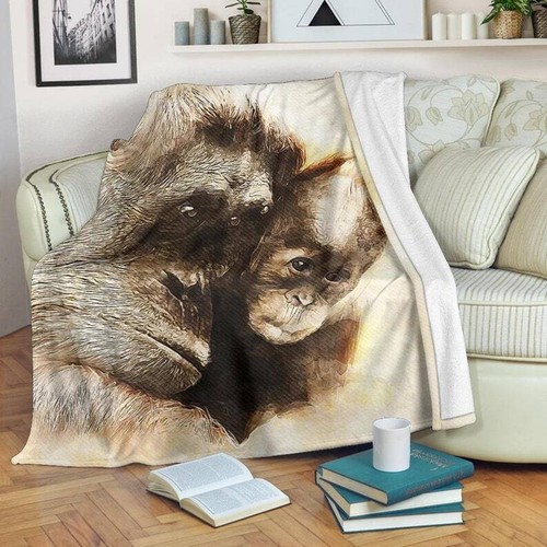 Monkey blanket throw fleece - monkey,