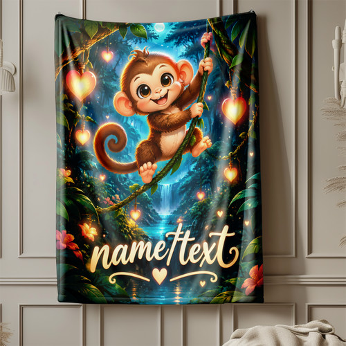 Personalized swinging monkey - swinging,