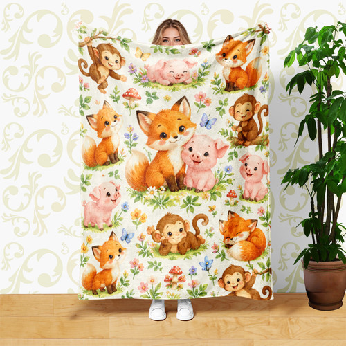 Foxes pigs monkeys flowers - foxes,