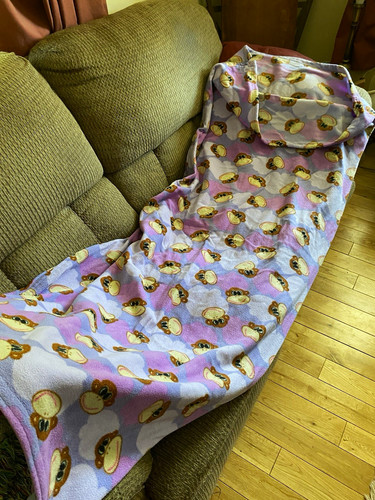 Purple monkey print sleeping - print,