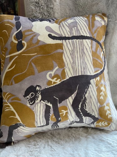 Monkey cushion cover cream - monkey,