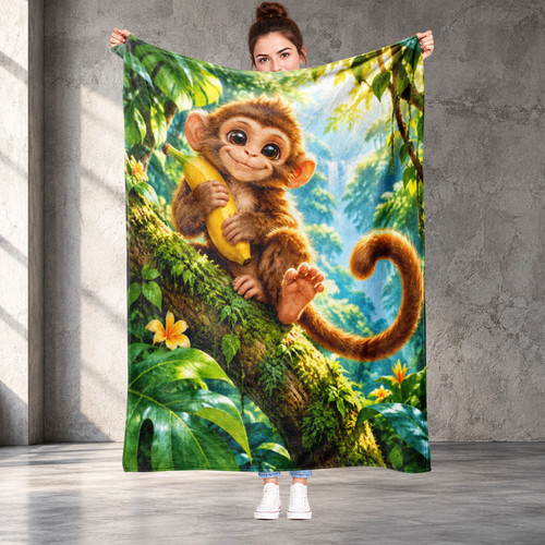 Monkey holding banana - banana, in