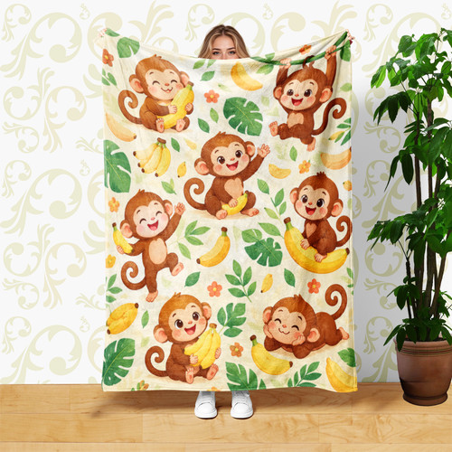 Playful monkeys bananas - playful,