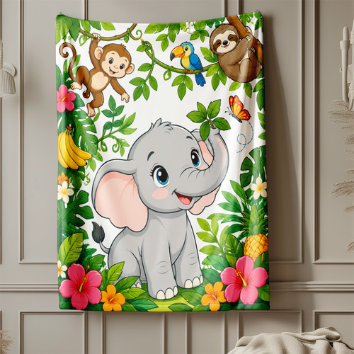 Elephant monkey toucan plush - monkey,