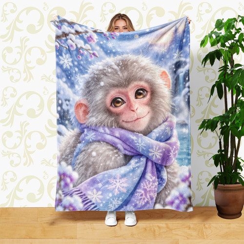 Snow monkey snowflake scarf - in,