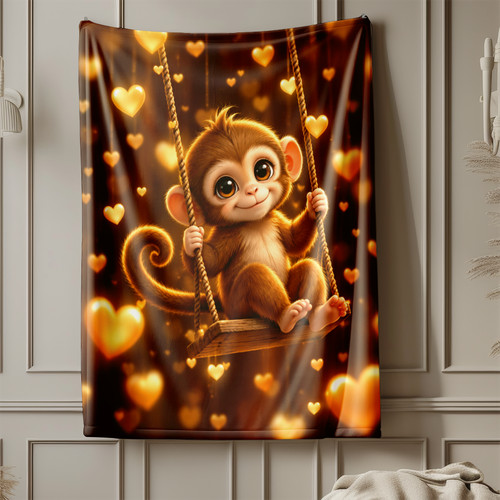 Baby monkey swing - swing, hearts