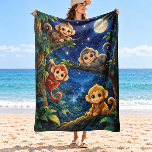 Moonlit baby monkeys coral - moonlit,