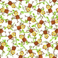 Fat Quarter Monkey Jungle Camp