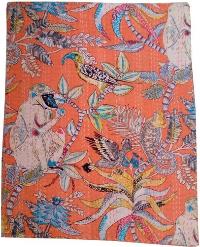 Orange vintage bedspread - vintage,