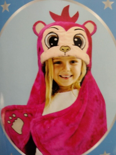 Kids hooded pink monkey - kids,