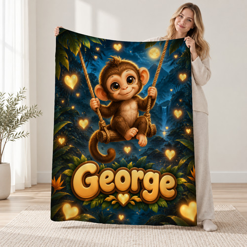 Baby monkey swing coral fleece - baby,