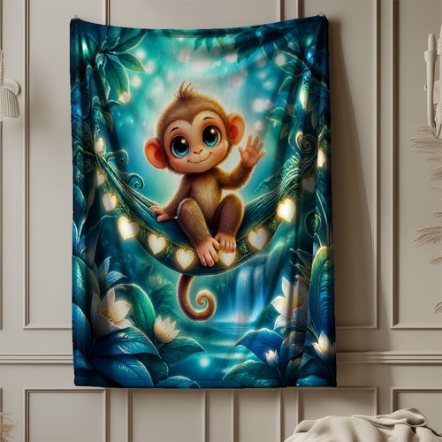 Monkey hammock coral fleece - monkey,