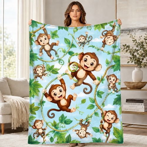 Monkeys swinging vines - monkeys,