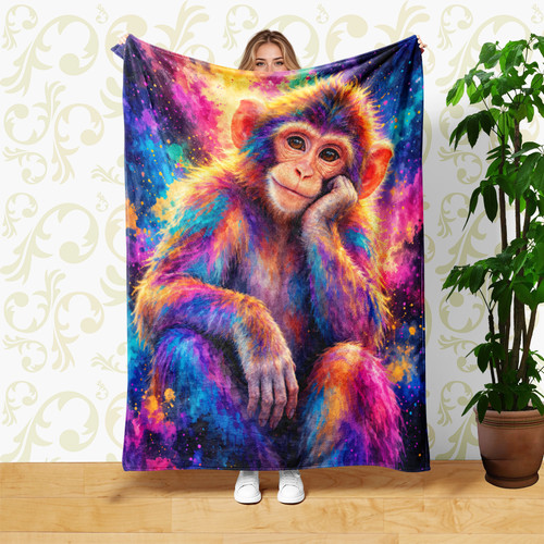 Colorful monkey rainbow - monkey, paint