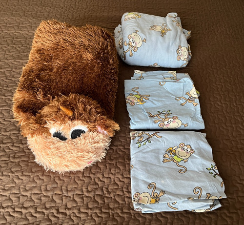 Plush monkey pillow and - plush,