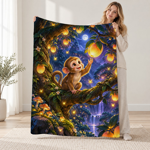 Glowing fruit monkey moonlit - glowing,