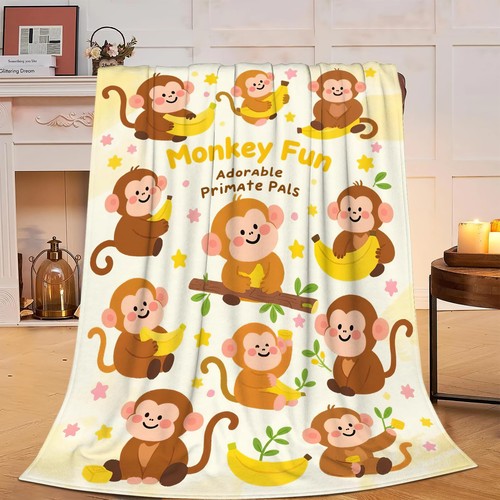 Monkey blanket cute throw - blanket,