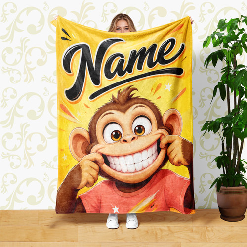 Grinning monkey yellow - grinning,