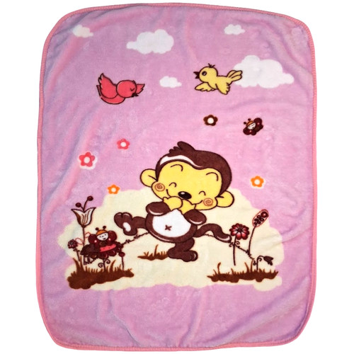 Pink laughing monkey fleece - monkey,