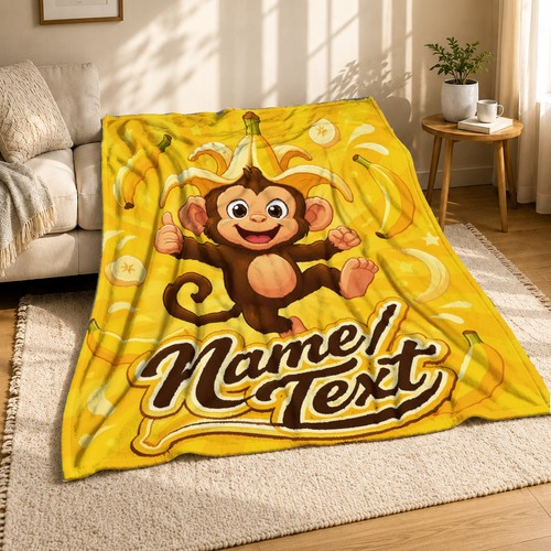 Banana monkey coral - banana, fleece