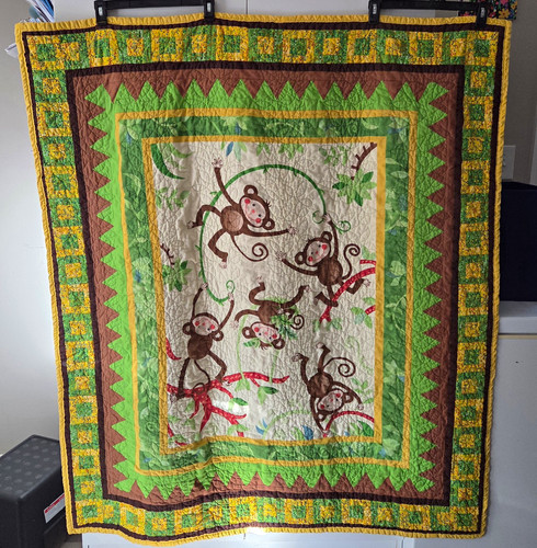 Crib quilt monkey animal - crib,