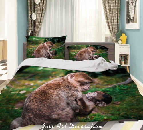 Monkey quilt cover set - 3d,