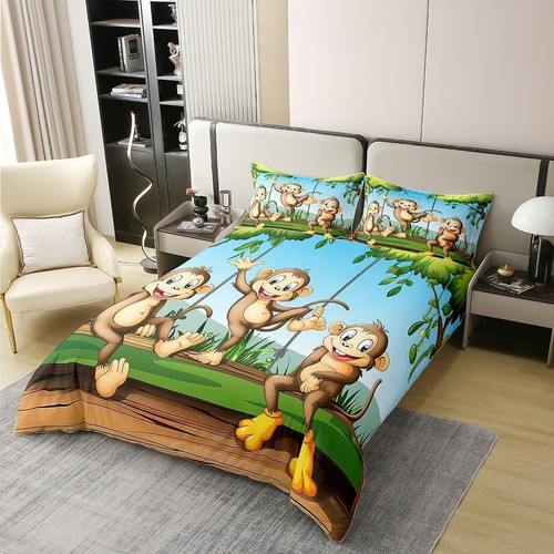 Cartoon monkey duvet cover - monkey,