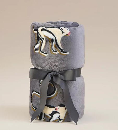Grey monkey throw blanket - grey,