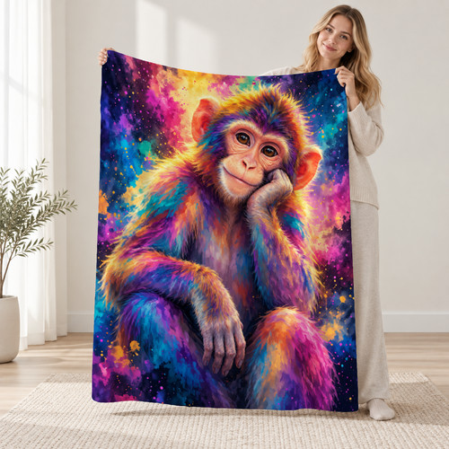 Colorful monkey rainbow paint - colorful,