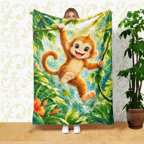 Swinging monkey green jungle - green,