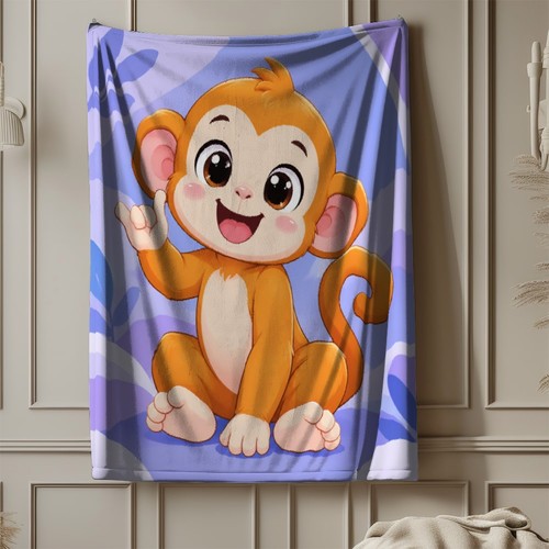 Cheerful cartoon monkey coral - cheerful,
