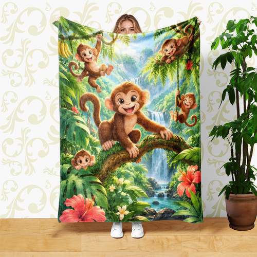 Playful monkeys jungle - playful,